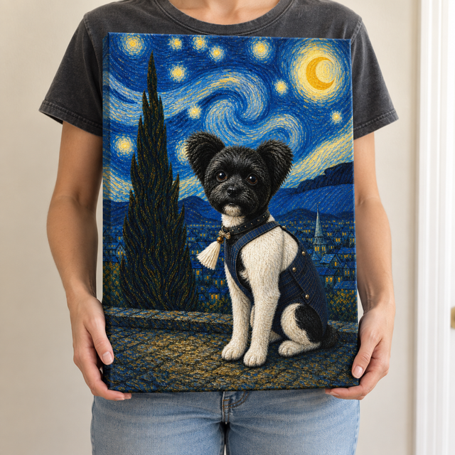 Starry Hillside Custom Pet Canvas — lifestyle view