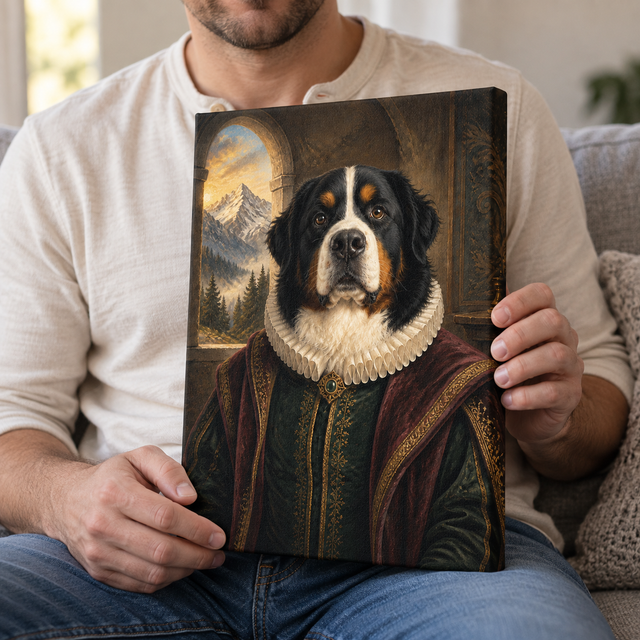 The Alpine Sovereign Custom Pet Canvas — lifestyle view