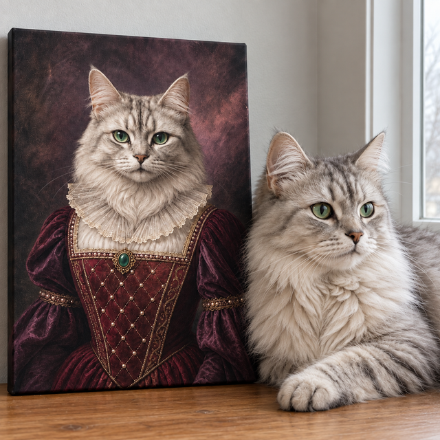 The Crimson Countess Custom Pet Canvas — lifestyle view