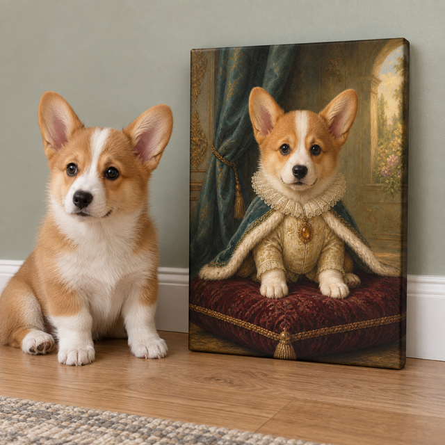 The Golden Heir Custom Pet Canvas — lifestyle view