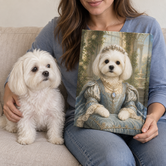 The Pearl Duchess Custom Pet Canvas — lifestyle view