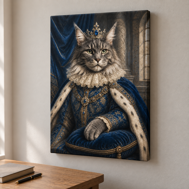The Sapphire Sovereign Custom Pet Canvas — lifestyle view