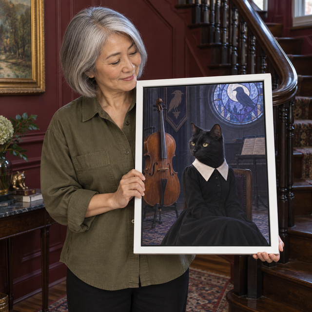 The Gothic Girl Custom Pet Canvas — lifestyle view