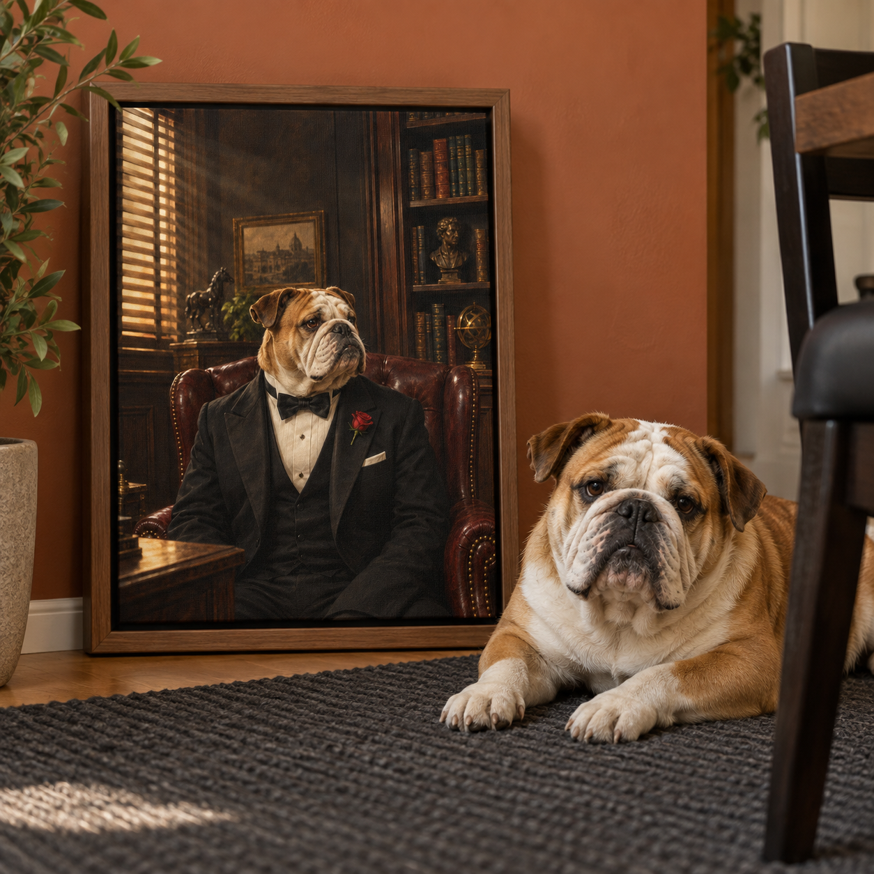 The Dogfather Custom Pet Canvas — lifestyle view