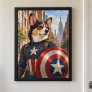 Captain Pawmerica Custom Art Print — lifestyle view