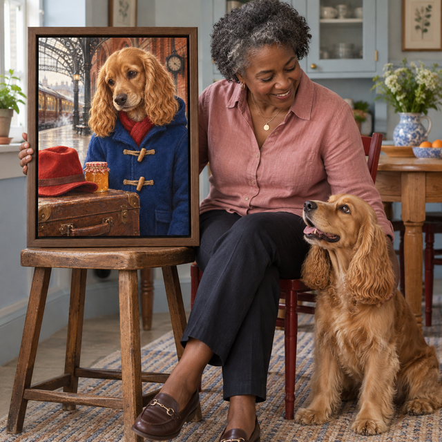 The Marmalade Traveler Custom Pet Canvas — lifestyle view