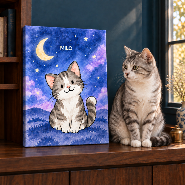 Dreamy Night Sky Custom Pet Canvas