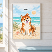 Seaside Breeze Watercolor Custom Art Print — lifestyle view