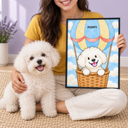 Cloud Balloon Watercolor Custom Art Print — lifestyle view